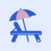Beach chair with a coin icon gif